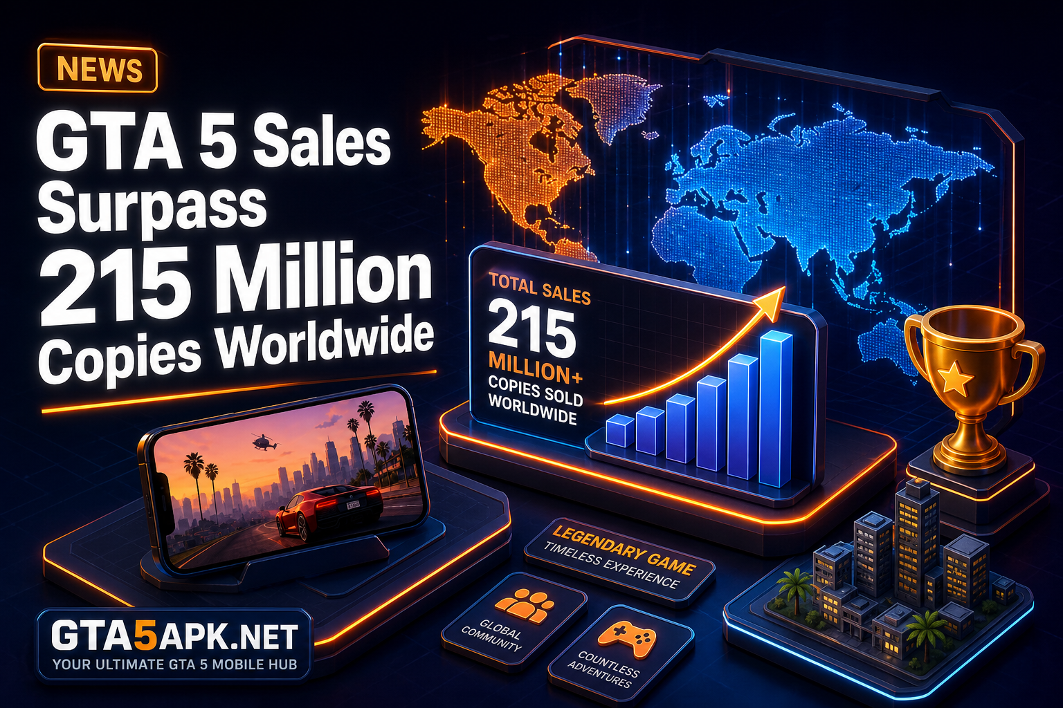 GTA 5 Sales Surpass 215 Million Copies Worldwide