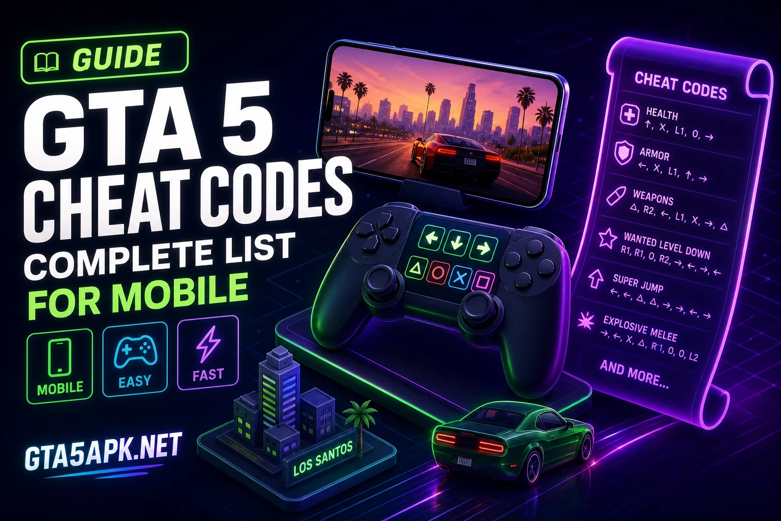 GTA 5 Cheat Codes: Complete List for Mobile
