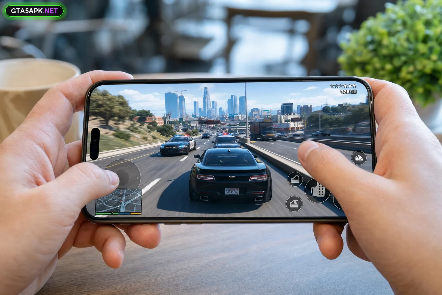 gta 5 mobile - car chase on iPhone